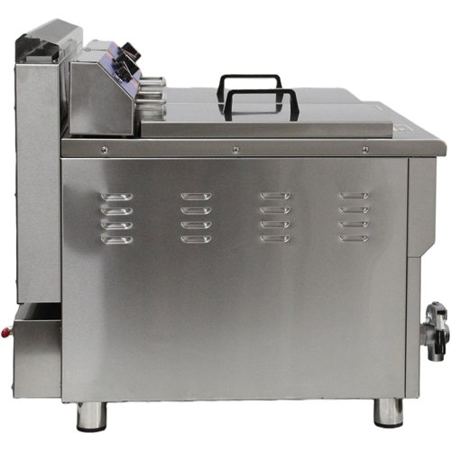 Commercial Double Tank Gas Fryer with Dual Drain Taps - 14L+14L Countertop | Stalwart DA-GF182