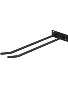Wine Glass Rack Black Wall mounted Length 300mm 3 wine glasses | Stalwart DA-WGA18500300B