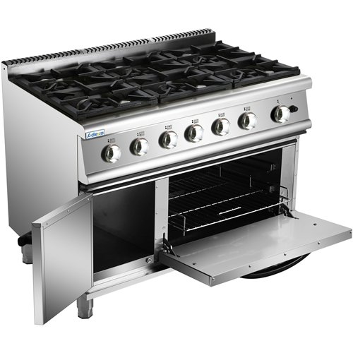 Professional Stainless Steel Gas Range Oven with 6 Burners  | Stalwart DA-ADX776