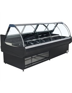 Serve over Deli counter Curved glass front Width 2600mm | Stalwart DA-BLUEL124