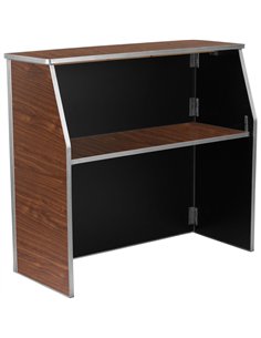 Portable Foldable Bar Walnut Laminate | Stalwart DA-AOX204