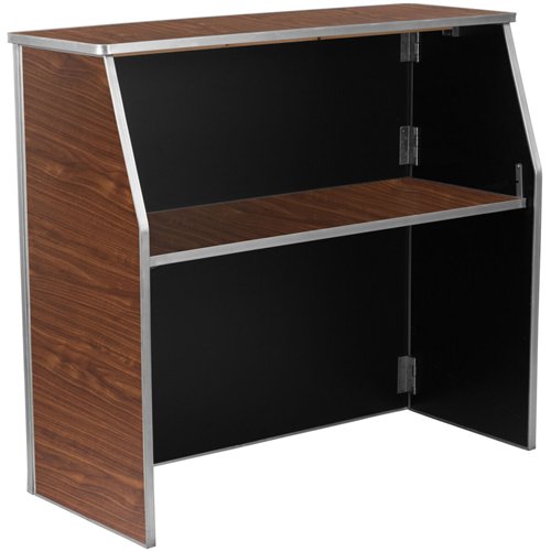 Portable Foldable Bar Walnut Laminate | Stalwart DA-AOX204