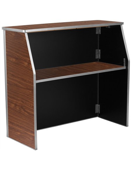 Portable Foldable Bar Walnut Laminate | Stalwart DA-AOX204