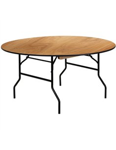 Round Folding Banquet Catering Table 5ft Plywood 1530x760 | Stalwart DA-AOX212