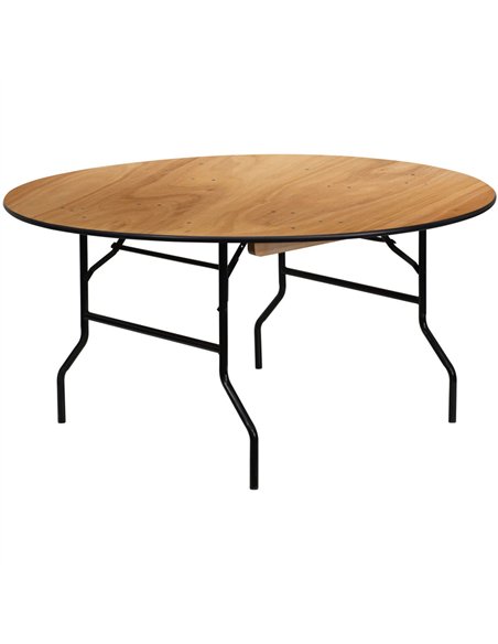 Round Folding Banquet Catering Table 5ft Plywood 1530x760 | Stalwart DA-AOX212