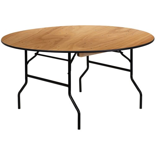 Round Folding Banquet Catering Table 6ft Plywood 1830x760 | Stalwart DA-AOX214
