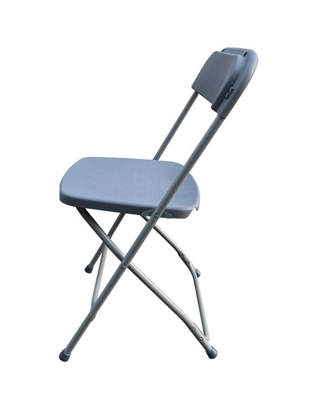 Foldable Chair Steel Gray | Stalwart DA-AOX238