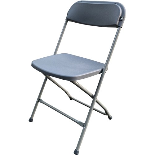 Foldable Chair Steel Gray | Stalwart DA-AOX238
