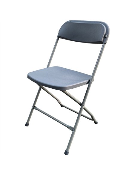Foldable Chair Steel Gray | Stalwart DA-AOX238