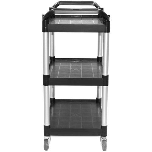 Professional 3-Tier Utility Trolley Black Polypropylene 1010x500x980mm | Stalwart DA-HZMCC501