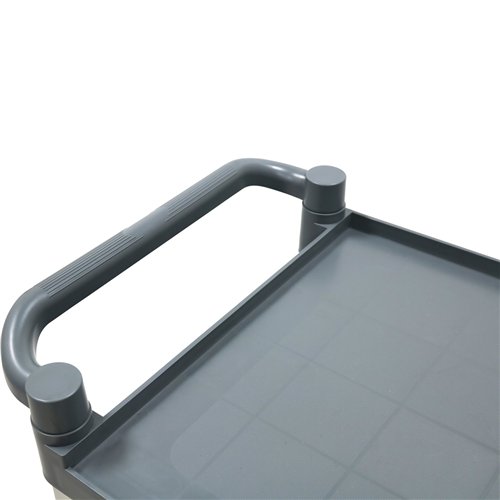 Professional 3-Tier Utility Trolley with Side Panels Grey Polypropylene 1010x500x980mm | Stalwart DA-HZMCC5013