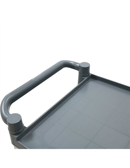 Professional 3-Tier Utility Trolley with Side Panels Grey Polypropylene 1010x500x980mm | Stalwart DA-HZMCC5013