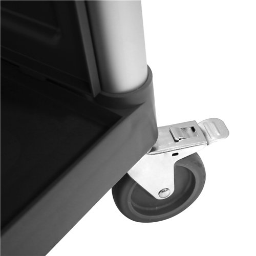 Professional 3-Tier Utility Trolley with Side Panels Grey Polypropylene 1010x500x980mm | Stalwart DA-HZMCC5013