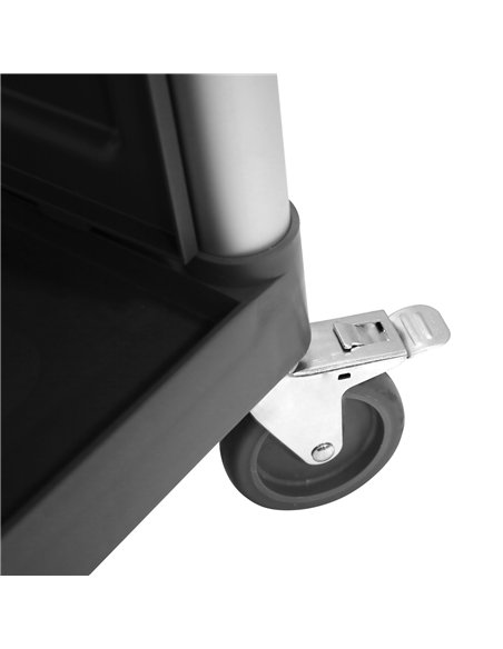 Professional 3-Tier Utility Trolley with Side Panels Grey Polypropylene 1010x500x980mm | Stalwart DA-HZMCC5013