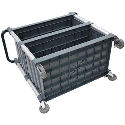 Professional 3-Tier Utility Trolley with Side Panels Grey Polypropylene 1010x500x980mm | Stalwart DA-HZMCC5013