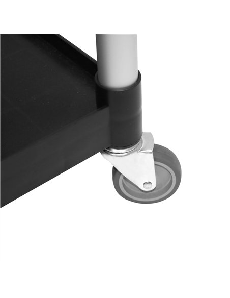 Professional 3-Tier Utility Trolley Black Polypropylene 790x420x940mm | Stalwart DA-HZMCC502