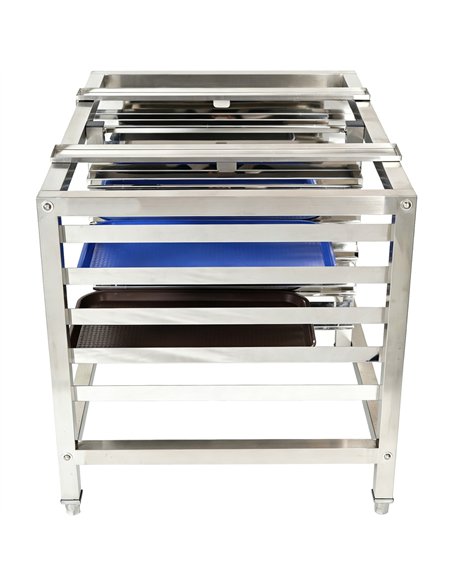 Stainless Steel Oven Stand with Dual Tray Rails 980x700x745mm | Stalwart DA-WAN112