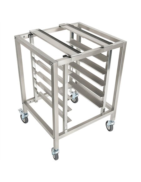 Stainless Steel Oven Stand Frame with 5 Tier GN2/3 &amp GN1/2 Rails 595x535x850mm | Stalwart DA-WAN116