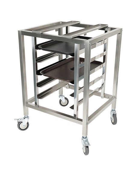 Stainless Steel Oven Stand Frame with 5 Tier GN2/3 &amp GN1/2 Rails 595x535x850mm | Stalwart DA-WAN116