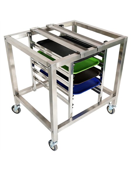 Stainless Steel Oven Stand with GN1/1 Rails 770x650x850mm | Stalwart DA-WAN118