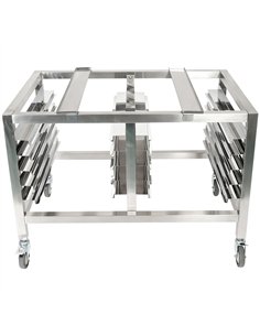 Stainless Steel Oven Stand with Dual GN1/1 &amp 60x40 Rails 980x700x745mm | Stalwart DA-WAN120