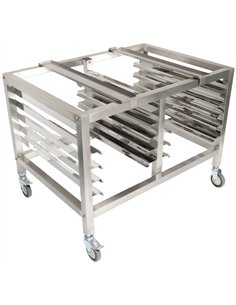Stainless Steel Oven Stand with Dual GN1/1 &amp 60x40 Rails 980x700x745mm | Stalwart DA-WAN120 2