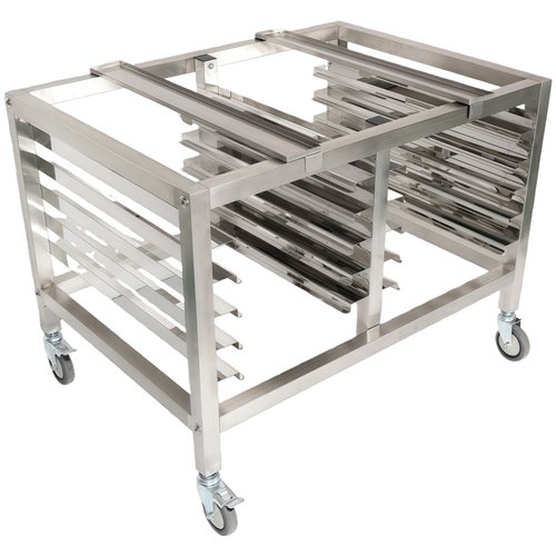 Stainless Steel Oven Stand with Dual GN1/1 &amp 60x40 Rails 980x700x745mm | Stalwart DA-WAN120