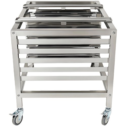 Stainless Steel Oven Stand with Dual GN1/1 &amp 60x40 Rails 980x700x745mm | Stalwart DA-WAN120
