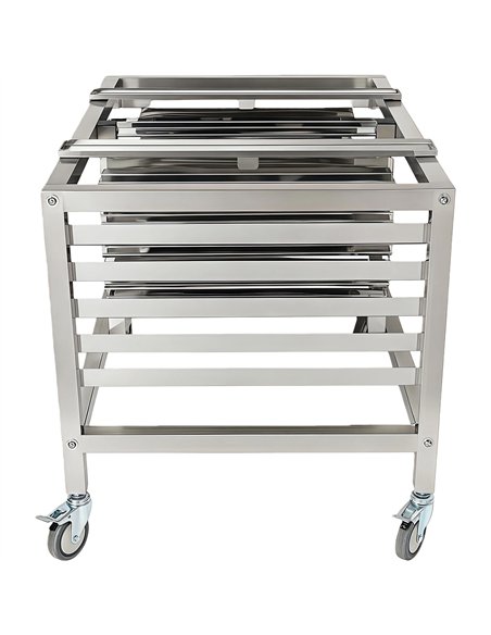 Stainless Steel Oven Stand with Dual GN1/1 &amp 60x40 Rails 980x700x745mm | Stalwart DA-WAN120