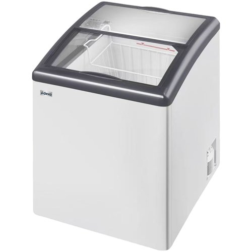 Commercial Display Chest &amp Ice Cream Freezer 158L Glass Sliding Lid 584×695×840mm White | Stalwart DA-SCSD158A