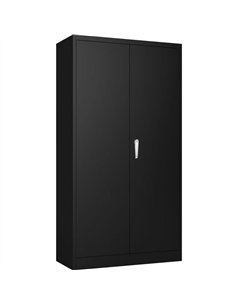 Steel Storage Cabinet with Adjustable Shelves, 800x400x1800mm  | Stalwart DA-GGGFCA19Black 2