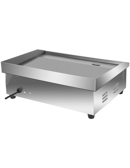 Commercial Countertop Electric Chromed Griddle 3000W 550×430×240mm | Stalwart DA-EG818DCHROME