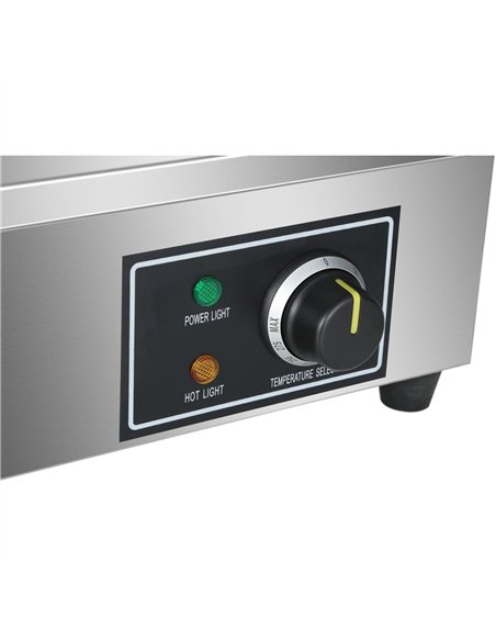 Commercial Countertop Electric Chromed Griddle 3000W 550×430×240mm | Stalwart DA-EG818DCHROME