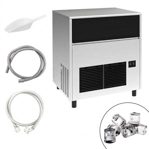 Commercial Ice Cube Maker with Drain Pump - Ice Machine - Cube Ice - 85 kg/24 h - 40 kg Bin
