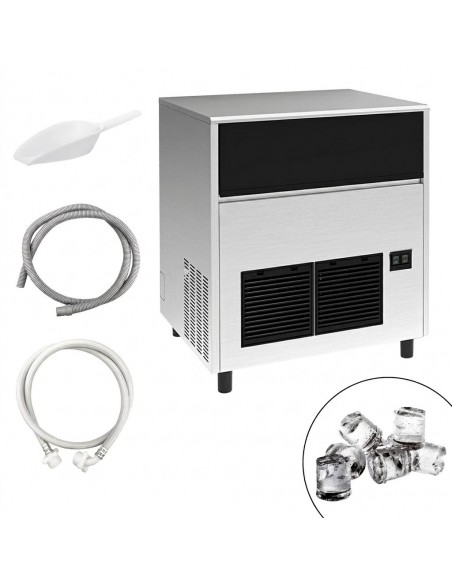 Commercial Ice Cube Maker with Drain Pump - Ice Machine - Cube Ice - 85 kg/24 h - 40 kg Bin