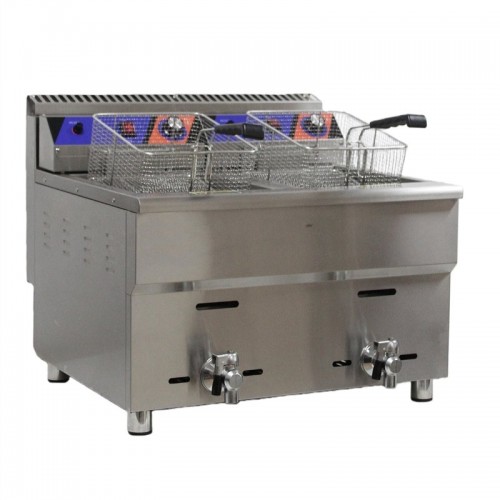 Commercial Double Tank Gas Fryer with...