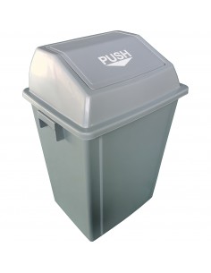 Square Push Lid Bin 60 Litres Grey | Stalwart DA-XDL60B6GREY