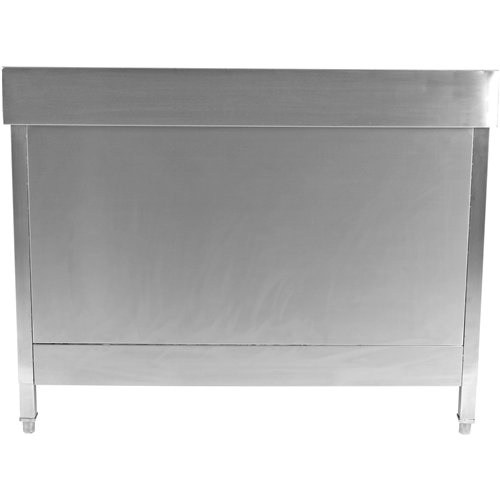 Commercial Worktop Floor Cupboard 2 sliding doors Stainless steel 800x600x850mm Upstand | Stalwart DA-SCP8060B