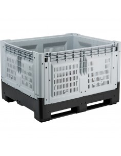 Vented Plastic Pallet Box | 790h x 1000w x 1200d mm | Stalwart DA-XDP1210KWGREY