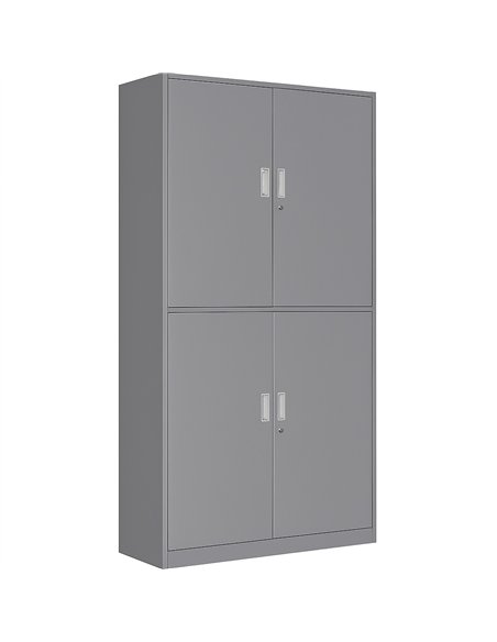 Professional Double Filing Cabinet 900x390x1800mm Grey | Stalwart DA-HDW04GREY
