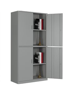 Professional Double Filing Cabinet 900x390x1800mm Grey | Stalwart DA-HDW04GREY 2