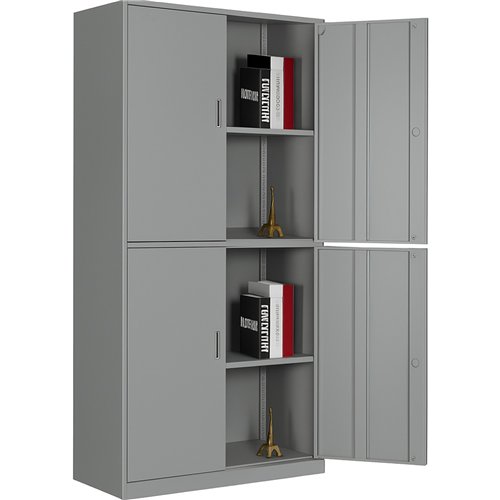 Professional Double Filing Cabinet 900x390x1800mm Grey | Stalwart DA-HDW04GREY