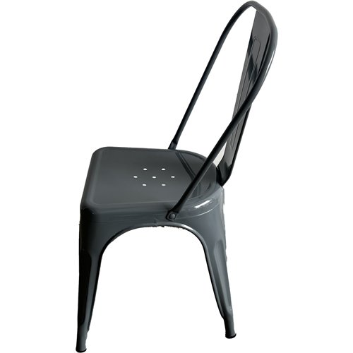 Vintage Industrial Metal Dining Bistro Chair Steel Grey Finish | Stalwart DA-HYX5031STEELGREY