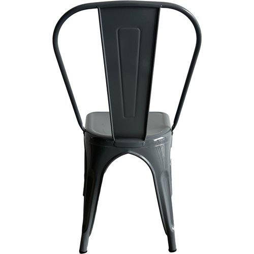 Vintage Industrial Metal Dining Bistro Chair Steel Grey Finish | Stalwart DA-HYX5031STEELGREY