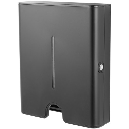 Commercial Paper Towel Dispenser Black Stainless Steel Wall Mounted 300×105×360mm | Stalwart DA-KW7370BLACK