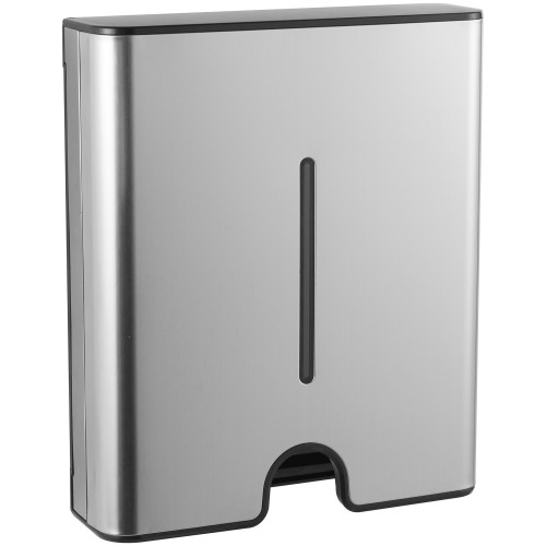 Commercial Paper Towel Dispenser Brushed Stainless Steel Wall Mounted 300×105×360mm | Stalwart DA-KW7370BRUSHED
