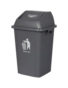 Square Push Lid Bin 60 Litres Grey | Stalwart DA-XDL60B6BGREY