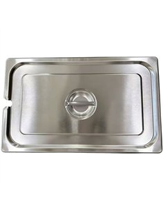 Stainless Steel GN 1/1 Notched Lid for Pans | Stalwart DA-JJD124