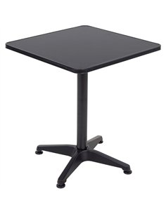 Black Aluminium Bistro Table with MDF Top 600×600×700mm | Stalwart DA-SC051C