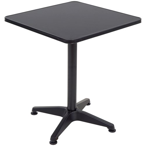 Black Aluminium Bistro Table with MDF Top 600×600×700mm | Stalwart DA-SC051C